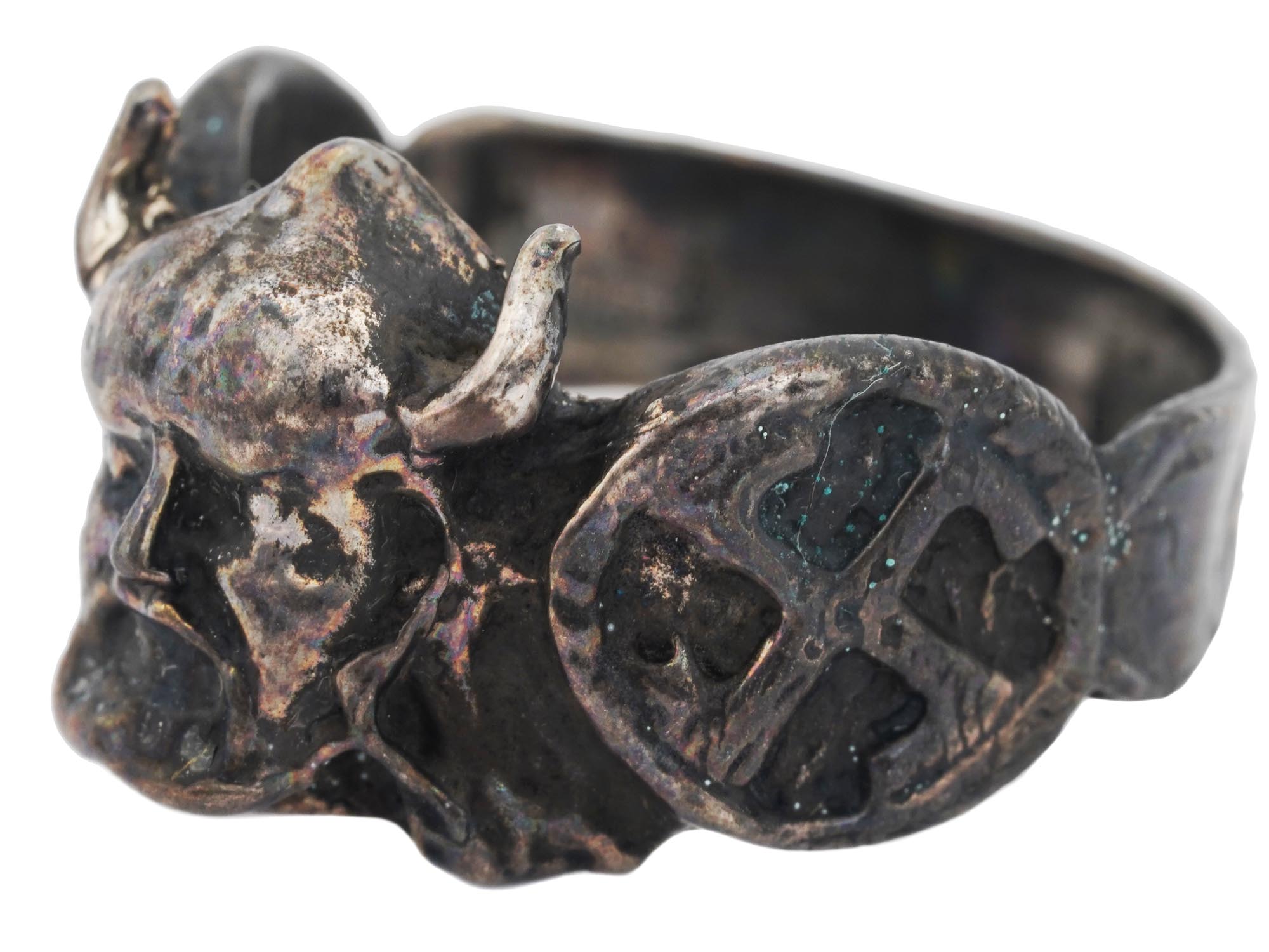 NAZI GERMAN WAFFEN SS SILVER WIKING DIVISION RING PIC-1